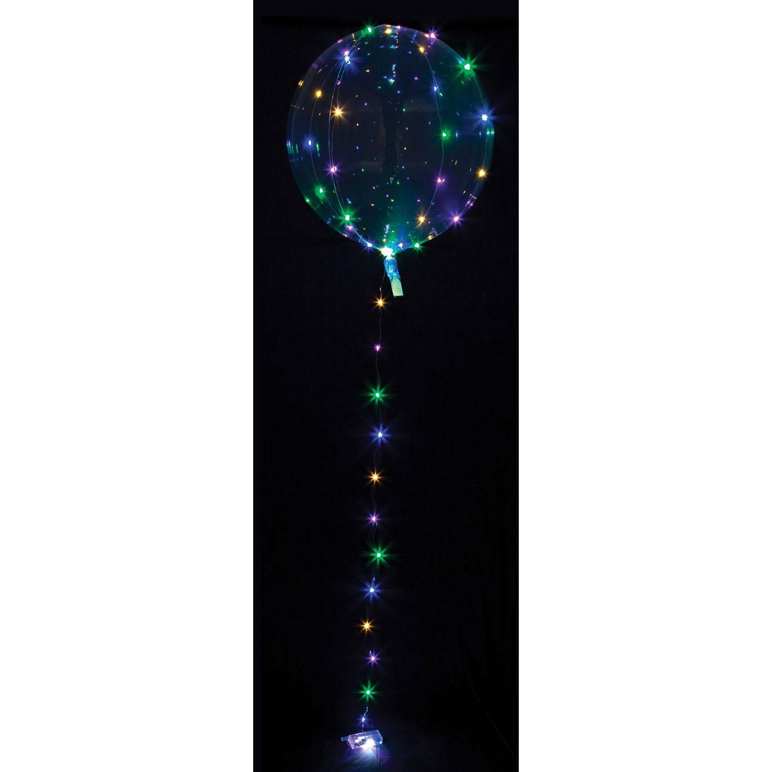 Čirý balónek s barevným LED řetězem 5 m 